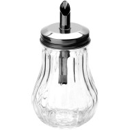 Açucareiro Dosador 200ml 14cm por 7,5cm Vidro Com Tampa Aço Inox